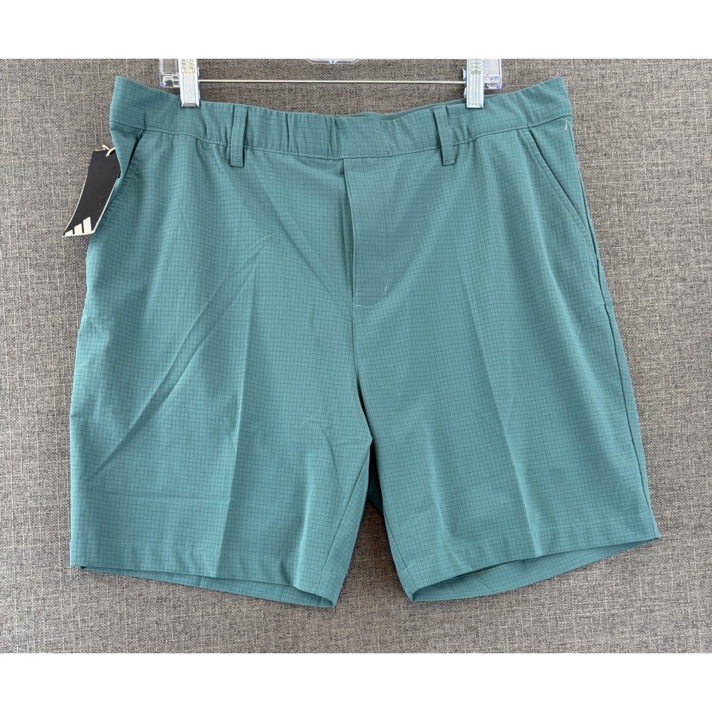 Adidas Ultimate365 Golf Shorts Mens 36 Preloved Teal Grid Inner Liner JY1939